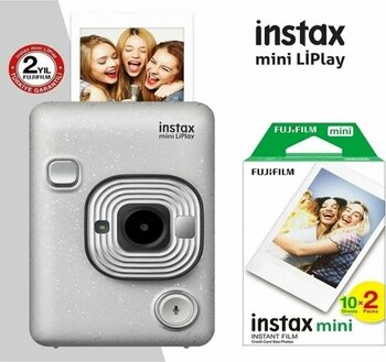 Fujifilm Instax Mini LiPlay Hybrid Stone White Fotoğraf Makinesi