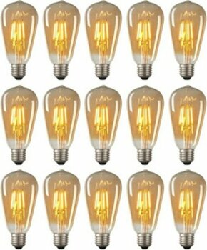 Edison St 64 Flamanlı Rustik 4 W Amber Vintage Aydınlatma LED Ampul 15'li Eko Paket