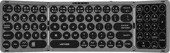 Lenyes Wk110 Num Touch Pad Özellikli Katlanabilir Bluetooth Bağlantılı Kablosuz Klavye Siyah Siyah