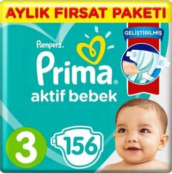 Prima Aktif Bebek No:3 Midi 156 Adet Bebek Bezi