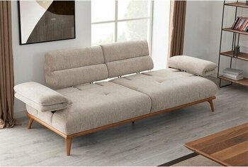 Eymense Monza Üçlü Mekanizmalı Üçlü Koltuk Kanepe - Krem