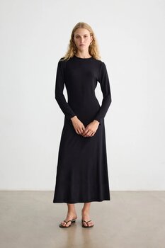 BE BLUE SİYAH VİSKON ASTAR ELBİSE M Beden