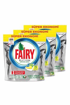 Fairy Platinum Limon Kokulu Bulaşık Makinesi Deterjanı Kapsülü 72 Adet X 3 Adet