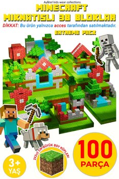 Ay&tel kids wear collections Manyetik Küpler - 100 Parça Zeka Geliştirici Blok Oyuncak 3+Yaş Eğitici Oyuncak Seti