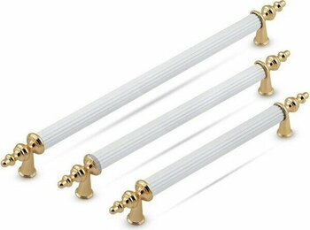 Trend Kulp Gold - Beyaz Retro Dolap Çekmece Kulpları - 96 mm