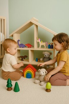 tiny wood Ahşap Montessori Çocuk Oyun Evi - Doğal El Yapımı Büyük Boy Oyuncak Ev
