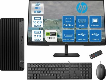 Hp Pro Tower 400 G9 Intel Core I7 14700 16gb Ddr5 2tb Ssd 23.8" Fhd Freedos Quadro T1000-4gb Masaüstü Bilgisayar 235v5m2est1000u09 + Zetta Usb Bellek