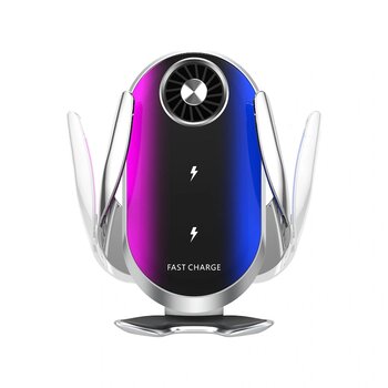 Xiaaokeji Kablosuz Araç Şarj Cihazı Telefon Tutucu, 15w Hızlı Şarjlı Araç Şarj Cihazı Gümüş