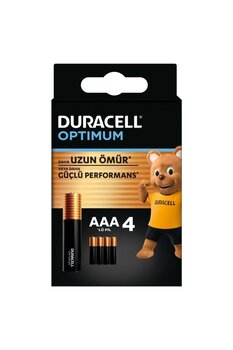 Duracell Optimum Alkalin AAA İnce Kalem Pil 4 Adet