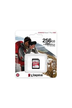 Kingston -256GB Canvas React Plus SDXC UHS-II 280R-150W U3 V60 for Full HD-4K SD Hafıza Kartı
