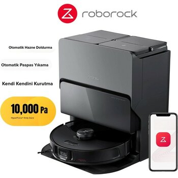 Roborock Köşelere Ulaşan Robotik Kol ve Sıcak Su Paspas Yıkama ve Kameralı Kontrol Tam Otomatik Istasyonlu Premium Robot Süpürge S8 Maxv Ultra - Beyaz