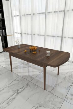 Renlife Açılabilir Masa Ahşap Masa Yemek Masası Mutfak Masası Kelebek Masa 6 Kişilik Masa ( Lüx Kemençe)