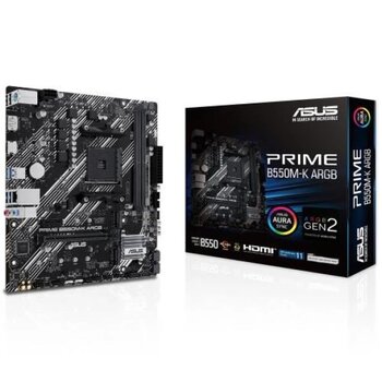 Asus Prıme B550m-K Argb Ddr4 M2 Pcıe Nvme Hdmı Dvı Pcıe 16X V4.0 Am4 Matx