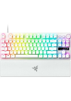 RazerHuntsman V3 Pro Tenkeyless - Tkl Analog Optik Espor Pc Klavyesi - Razer Snap Tap & Hızlı Ateş (Hızlı Basınçlandırma, 2 Özel Tuşlu Çok Işlevli Tekerlek) Qwerty Abd Düzeni | Beyaz