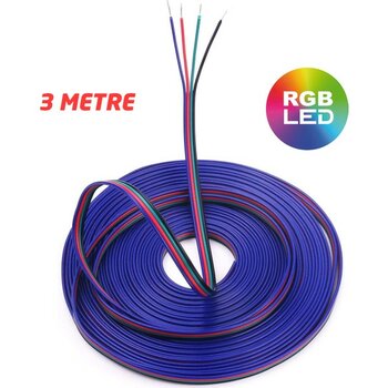 Kaled Rgb Kablo 4 Lü Şerit LED Kablosu 4x0.22 Kalaylı Bakır 4 Pin - 3 Metre