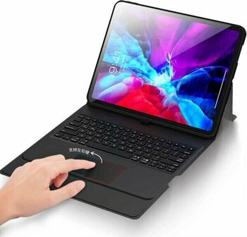 Benks Apple iPad Pro 12.9 2018 (3.nesil) Benks Multifunctional Kablosuz Klavyeli Kılıf Touchpad - Siyah