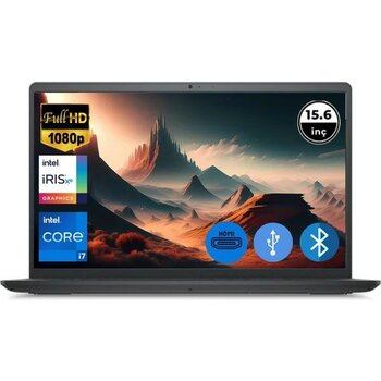 Dell Inspiron 3520 i7 1255U 40GB 1TB M.2 SSD I35201013U ATL20 O/B 15.6" Fdos Taşınabilir Bilgisayar - 1 TB - 40 GB