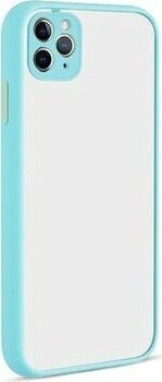 Mobixa iPhone 11 Pro Max Kılıf Şeffaf Mat Yüzeyli Kenarları Renkli Fitkap Premium Silikon Kapak - Açık Mavi