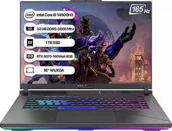 ASUS ROG Strix G16 G614JIR-N3089 Intel Core i9 14900HX 32GB 1TB SSD RTX4070 Freedos 16" FHD Taşınabilir Bilgisayar