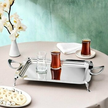 Karaca Tabla Dikdörtgen Çelik Tepsi 40 cm - Gümüş