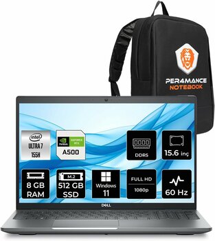 Dell Precision 3591 Ultra 7 155H 8GB 512GB SSD RTX A500/4GB 15.6" FHD W11P Workstation & Per4 Çanta