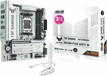 Asus Tuf Gamıng B850m-Plus Wıfı7 W Ddr5 Hdmı Dp Pcıe 5.0 Am5 Atx Beyaz