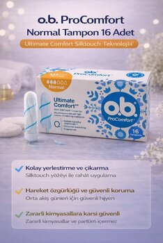 O.b. Procomfort Normal Tampon 16Lı 1 Paket Ultimate Silktouch Teknolojili