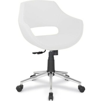 OfisRise Feyza Şef Koltuğu Tek Kollu Mekanizma Krom Yıldız Ayaklı - Beyaz