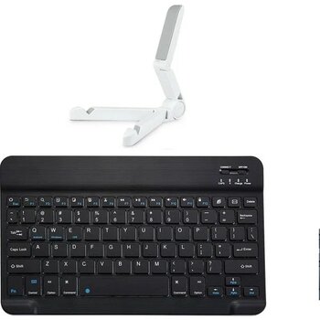 Microcase Samsung S11 Ultra 14.6 Inch Tablet Için Bluetooth Klavye 27 cm (Tr Sticker) + Tablet Standı - AL2754 - Klavye Tablet Standı - Siyah