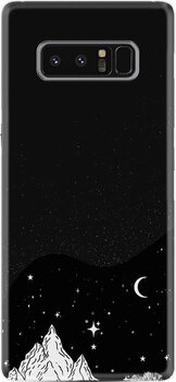 Samsung Galaxy Note 8 Kılıf Silikon Desenli Mountain 1827 Siyah