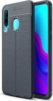 Huawei P30 Lite Kılıf Deri Görünümlü Deriko Premium Silikon Kapak - Lacivert