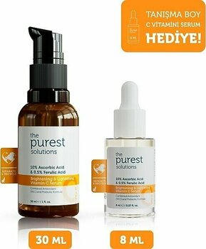The Purest Solutions Canlandırıcı ve Antioksidan Etkili C Vitamini Serum Seti: 30 ml Serum + 8 ml Tanışma Boy