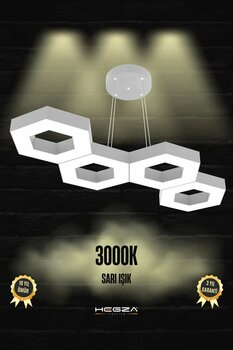 Hegza Lighting Catena ( Gri Kasa, Sarı Işık ) Ledli Modern Led Avize, Salon, Mutfak, Antre, Hol, Masa, Sarkıt