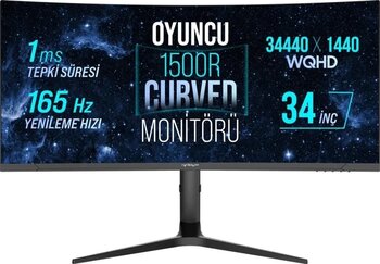 Warp WRP34-165-B 34" 1 ms Curved Oyuncu Monitörü