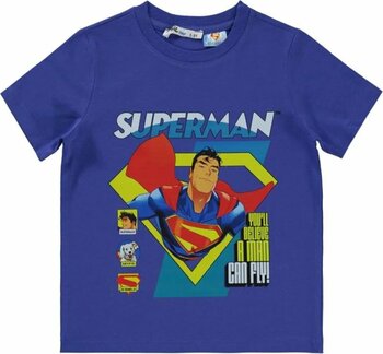 Superman Süperman Erkek Çocuk Tişört 2-5 Yaş Saks Mavisi 2-3 Beden