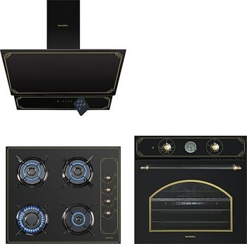 Kumtel Rustik Seri Siyah Cam Yüzey 4 Gözlü Ankastre Ocak A Enerji Sınıfı Modern Tasarım