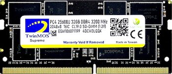 Twinmos MDD432GB3200N 32 GB 3200 MHz DDR4 SODIMM RAM Bellek