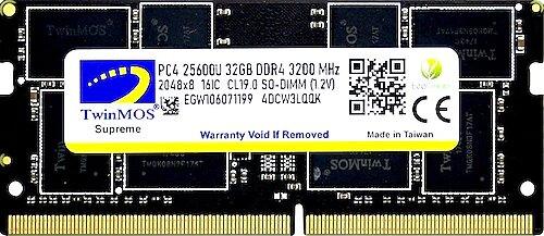 Twinmos MDD432GB3200N 32 GB 3200 MHz DDR4 SODIMM RAM Bellek