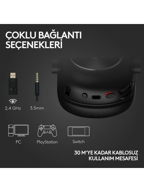 Logitech G Pro X 2 Lightspeed Kablolu / Kablosuz Mikrofonlu Siyah Kulaklık