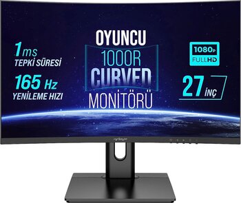 Warp WRP27-165-B 27" 1 ms Full HD Curved Oyuncu Monitörü