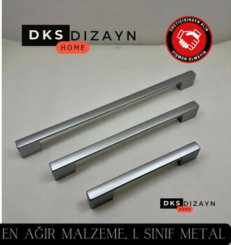 DKSDİZAYN Nergis 96-128mm MAT KROM Kulp 1.Sınıf Metal Lüks Modern Mutfak Dolap Çekmece Kulpu DÖRT DELİKLİ