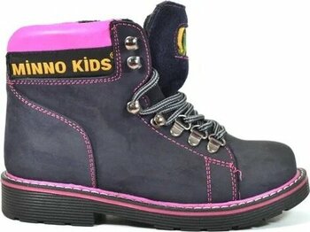 Minno Kids Fermuarlı Lacivert Fuşya Deri 31 Kız Çocuk Bot