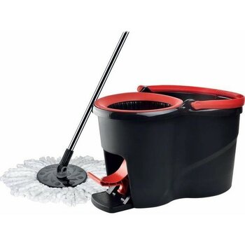 abnturk Pedallı Vileda Temizlik Seti Pedallı Kova Sap Mafsallı Kapak Mikrofiber Mop Set