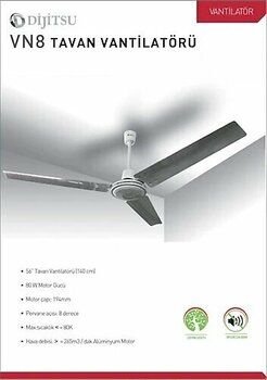 Dijitsu VN8 80 W Gümüş Tavan Tipi Vantilatör