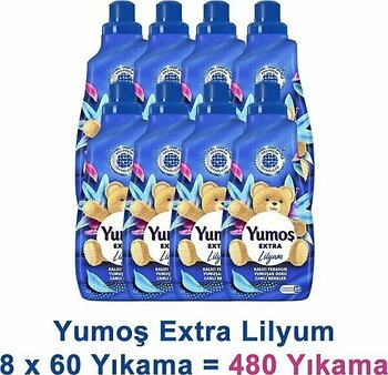 Yumoş Extra Konsantre Çamaşır Yumuşatıcısı Lilyum 1440 ml 60 Yıkama x 8 Adet - 1,44 lt