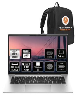 Hp Elitebook 840 G10 I7-1355u 48gb Ram 1tb Ssd 14'' Wuxga W11home 8a3u6ea & Per4 Çanta