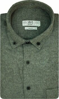 Süvari Bol Kesim Cepli Yeşil Düz Flanel Kışlık Erkek Gömlek - M