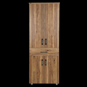 Bengi Ticaret Çok Amaçlı Dolap 180 cm Hard Parlak Ceviz Suntalem 4raf 1çekmece Kutuda Sevk El Yapım