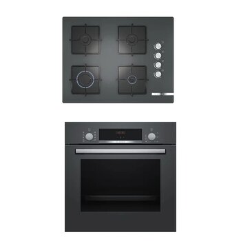 Bosch 2Li (Pop7c9o12o-Hbf514bh0t) Antrasit Ankastre Set