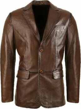 Derimont Blazer Kahverengi Deri 2XL Erkek Ceket